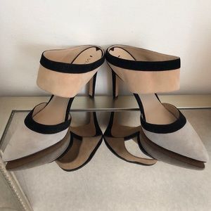 Via Spiga Suede Color-Block Mules